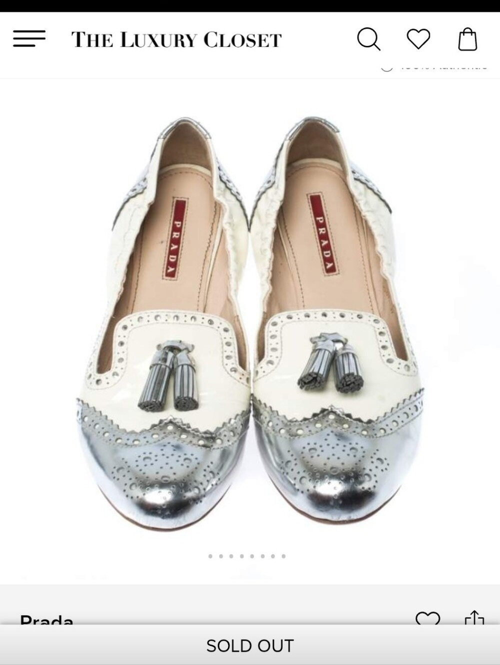 Prada White and Silver Tassel Loafers